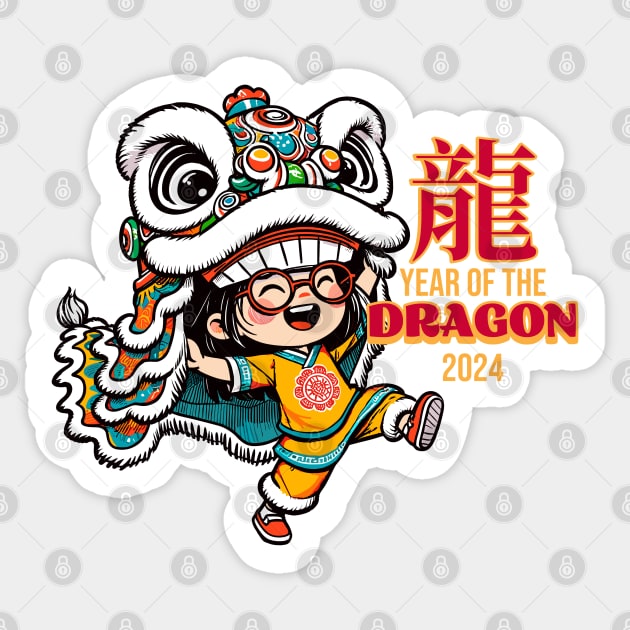 Year of Dragon Chinese New Year Lion Dance Sticker by Half Sugar Boba